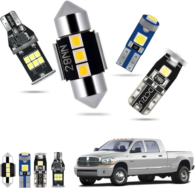 EASY EAGLE LED Interior Car Lights for 2003-2008-Dodge Ram-1500-2500-3500: 14 Piece Kit White LED Light Bulbs - Super Bright 6000K + Install Tool - Image 1